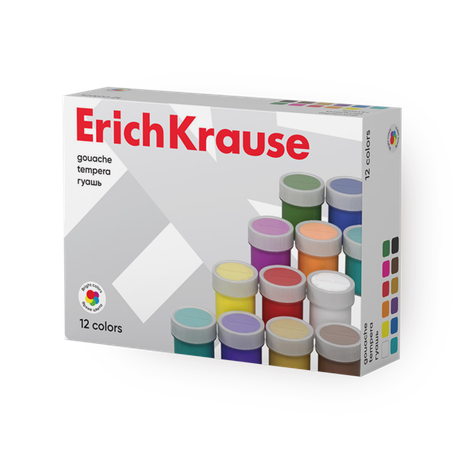 Гуашь Erich Krause 12 цветов по 17 мл