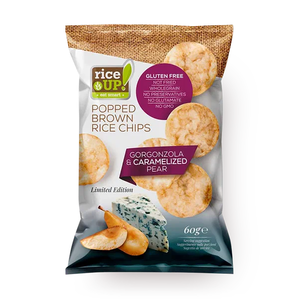 Чипсы рисовые RiceUp! с горгонзолой и карамелизированной грушей