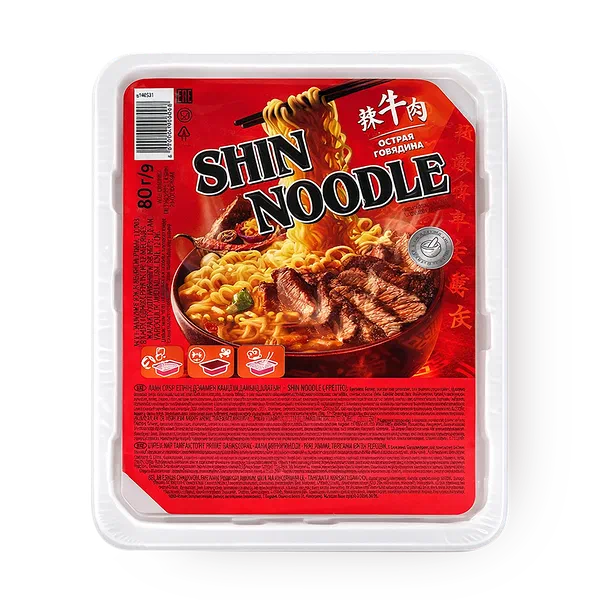 Лапша Shin Noodle со вкусом острой говядины