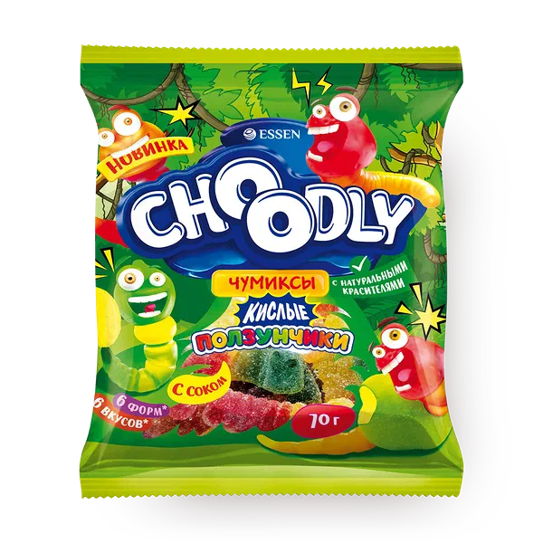 Мармелад жевательный Кислые ползунчики Choodly Essen