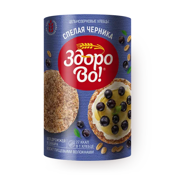 Хлебцы цельнозерновые «Здорово!» спелая черника