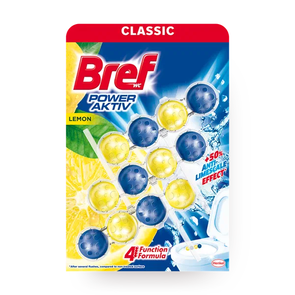 Туалетный блок Bref Сила-Актив 4в1 Лимонная свежесть