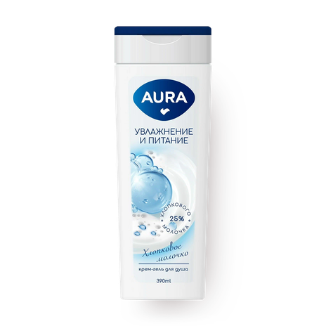 Гель-крем для душа Aura Хлопковое молочко