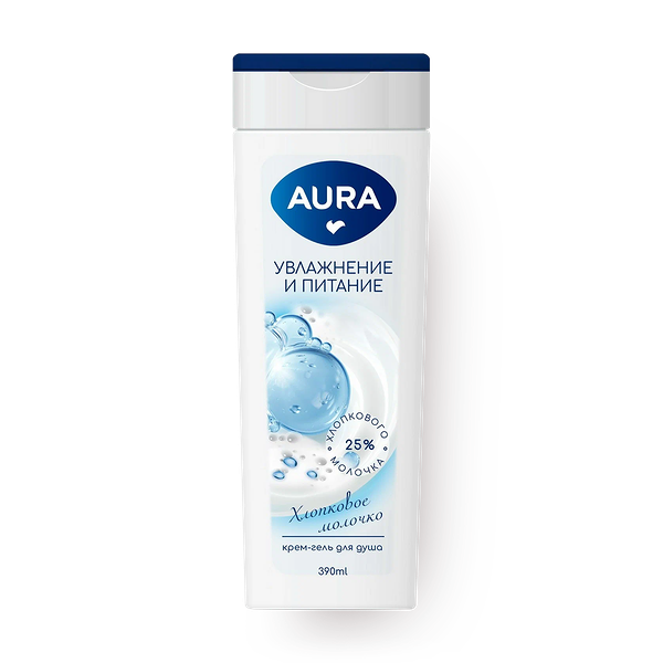 Гель-крем для душа Aura Хлопковое молочко