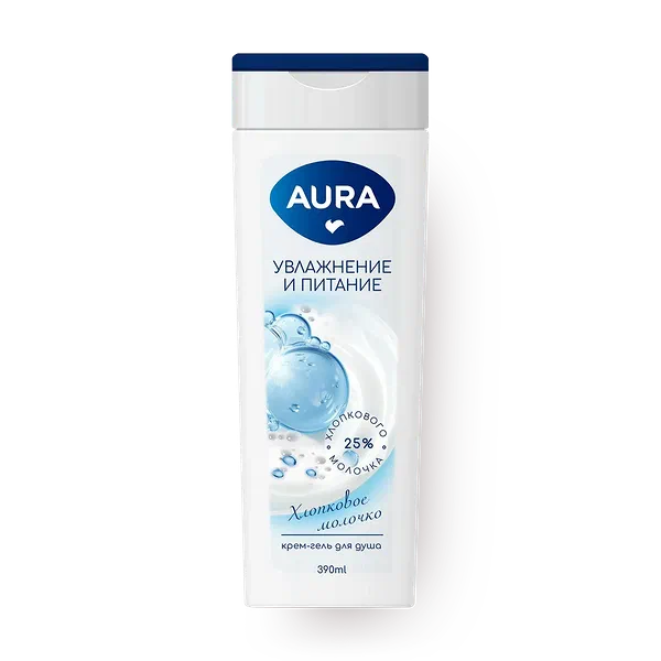 Гель-крем для душа Aura Хлопковое молочко