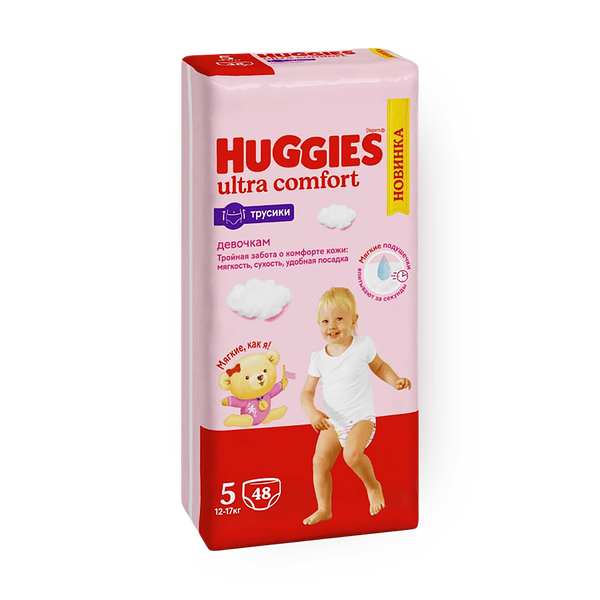 Подгузники-трусики Huggies для девочек 5 12-17 кг
