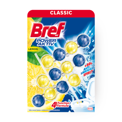 Туалетный блок Bref Сила-Актив 4в1 Лимонная свежесть