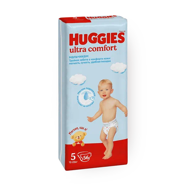 Подгузники Huggies Ultra Comfort для мальчиков 5 размер 12-22 кг
