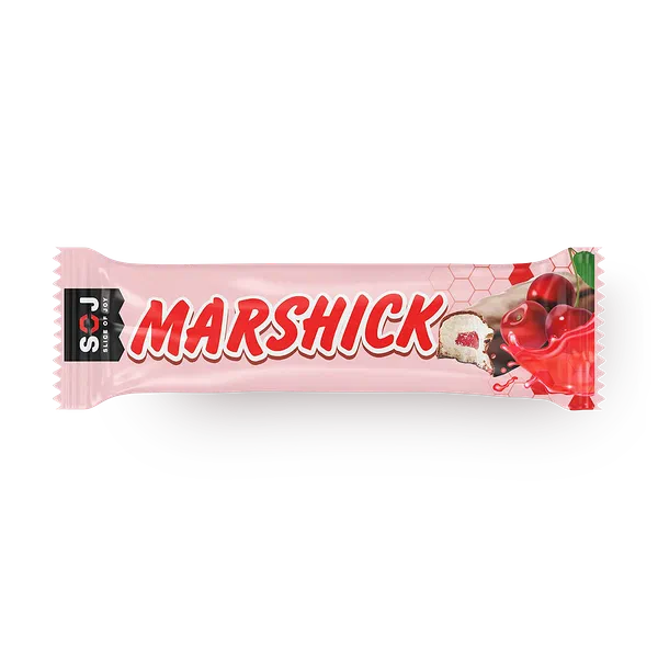 Батончик Marshick SOJ в молочном шоколаде с вишнёвой начинкой