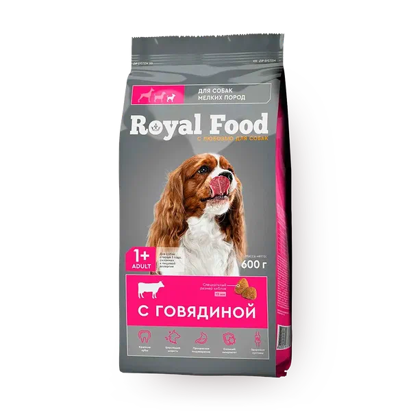 Сухой корм для собак мелких пород Royal Food с говядиной
