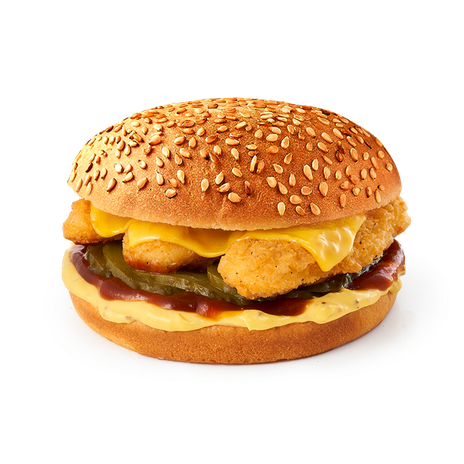 Большой бургер куриный BBQ