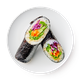 Нори сэндвич ролл с овощами и кунжутным соусом «Нияма»