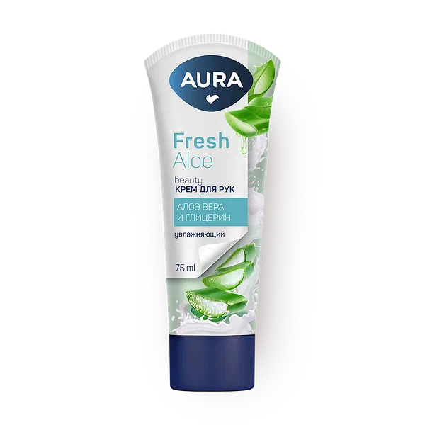 Крем для рук Aura Beauty увлажняющий с глицерином и экстрактом алоэ