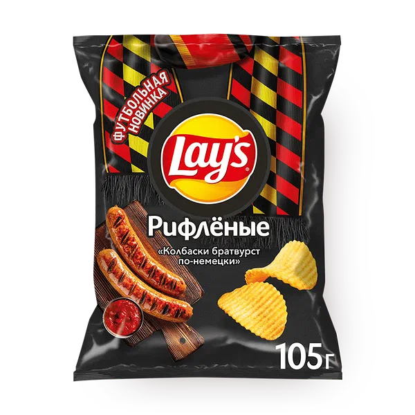 Чипсы Lay's Колбаски братвурст по-немецки рифлёные