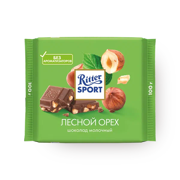 Шоколад молочный Ritter Sport лесной орех