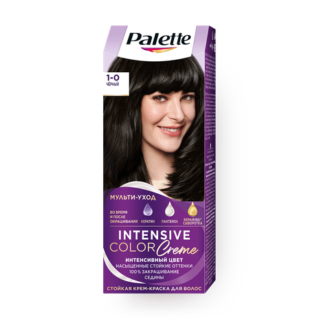 Крем-краска для волос Palette Intensive Color Creme 1-0 чёрный