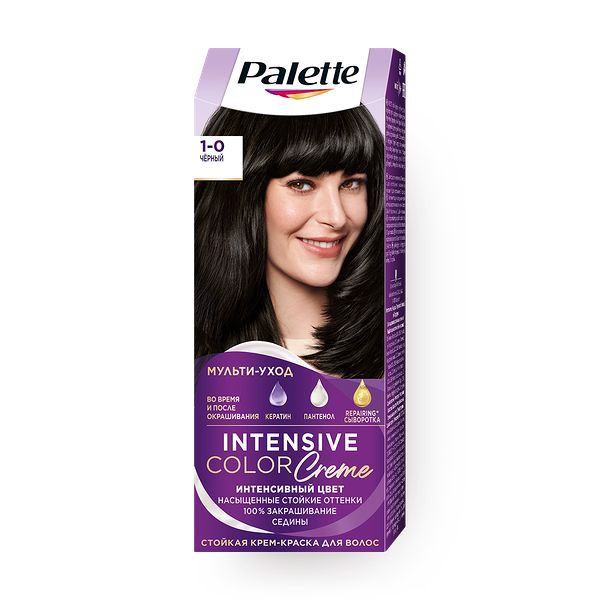 Крем-краска для волос Palette Intensive Color Creme 1-0 чёрный