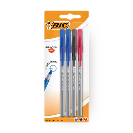 Ручки шариковые Bic Round Stic Exact разноцветные