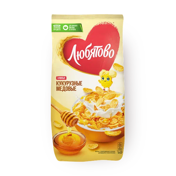 Хлопья кукурузные медовые «Любятово»
