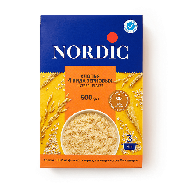 Хлопья 4 вида зерно­вых Nordic