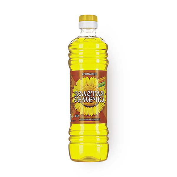 Масло подсолнечное «Золотая семечка» нерафинированное