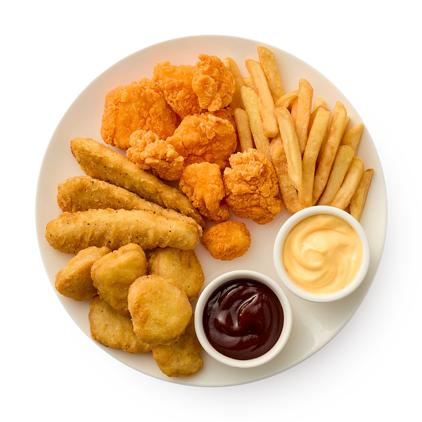 Сет Куриный попкорн, стрипсы, наггетсы и картофель фри Из Лавки