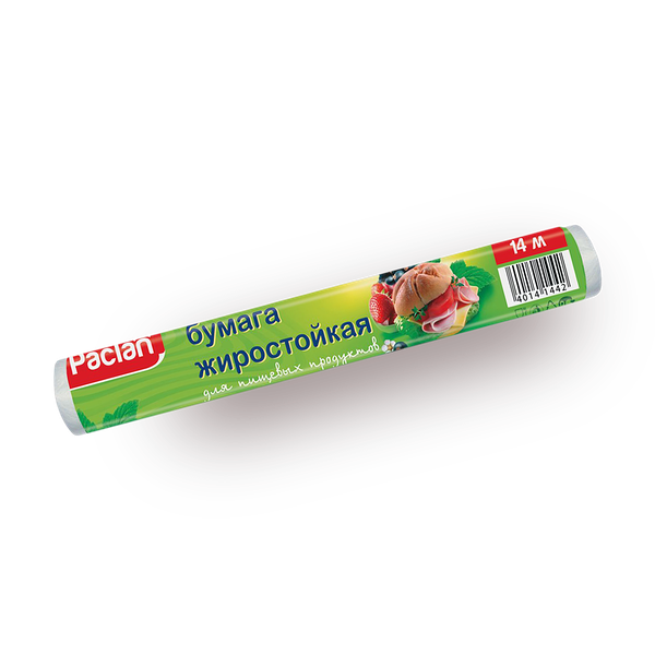 Бумага жиростойкая Paclan для пищевых продуктов 28 см х 14 м