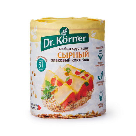 Хлебцы Злаковый коктейль сырный Dr.Korner