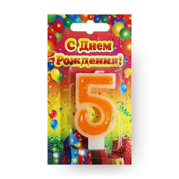 Свеча Цифры 5 Candles Asia