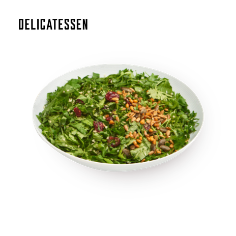 Delicatessen Green salad with burgul and cranberries
