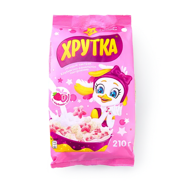 Готовый завтрак «Хрутка» вкус клубники и ванили