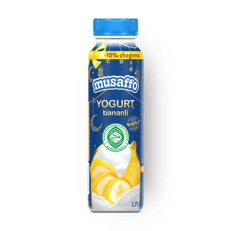 Йогурт питьевой Musaffo со вкусом банана 1,5%