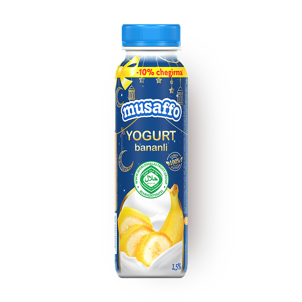 Йогурт питьевой Musaffo со вкусом банана 1,5%