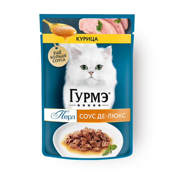Влажный корм для кошек «Гурмэ» Перл соус де-люкс курица