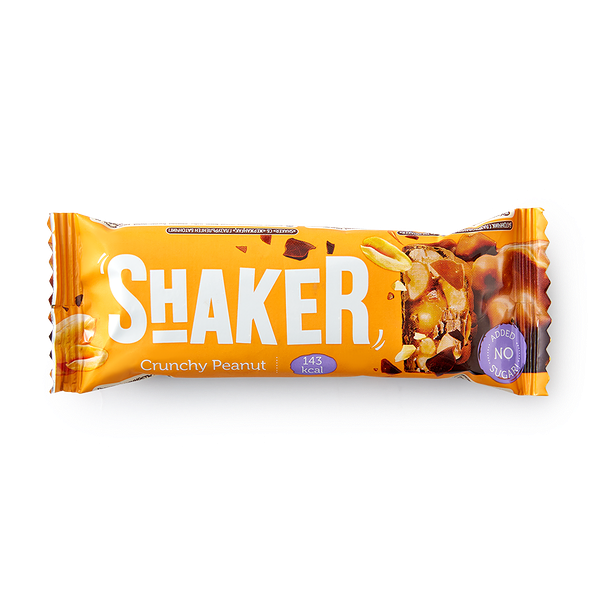 Батончик низкоуглеводный FitnesShock Shaker хрустящий арахис в глазури без сахара