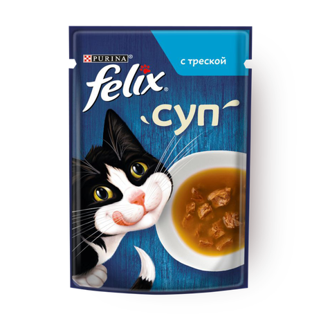 Влажный корм для кошек Felix суп с треской