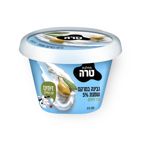 גבינת קרם שמנת טרה עם זיתי מרינד 5%