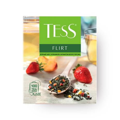 Чай зелёный Tess Flirt с клубникой и манго