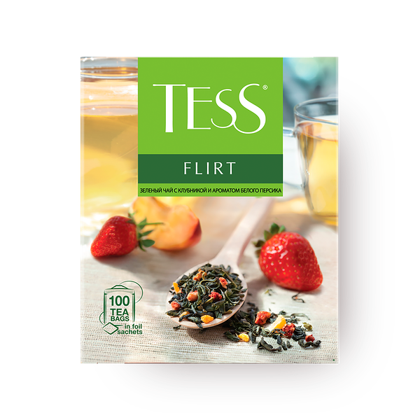 Чай зелёный Tess Flirt с клубникой и манго