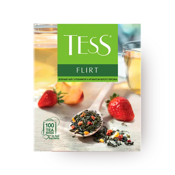 Чай зелёный Tess Flirt с клубникой и манго