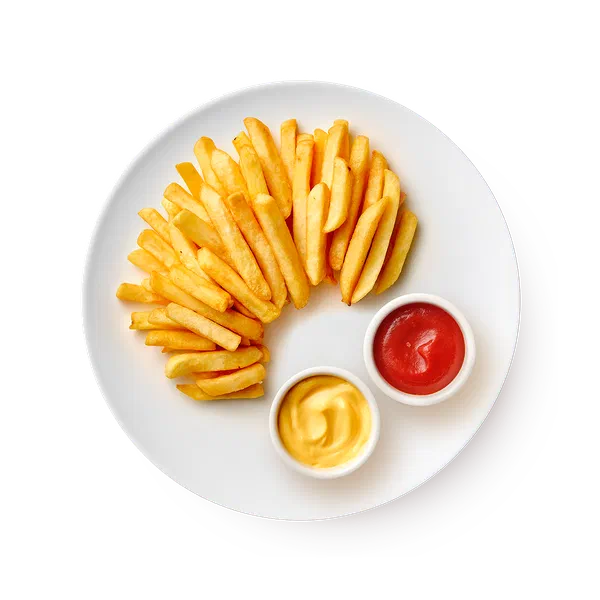 Большая порция Картофель фри с сырным соусом и кетчупом «Из Лавки»