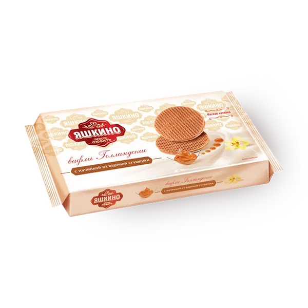Вафли голландские «Яшкино» с варёной сгущёнкой