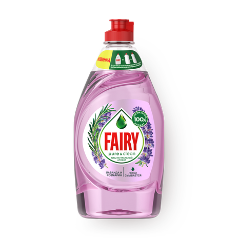 Средство для мытья посуды Fairy Pure & Clean лаванда и розмарин