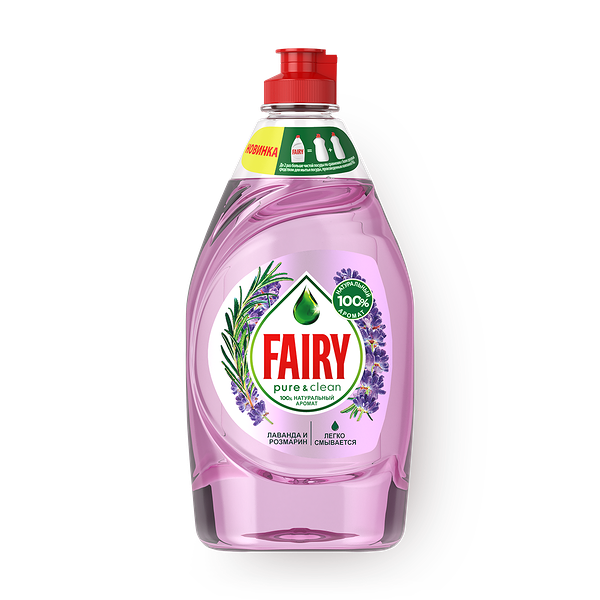 Средство для мытья посуды Fairy Pure & Clean лаванда и розмарин