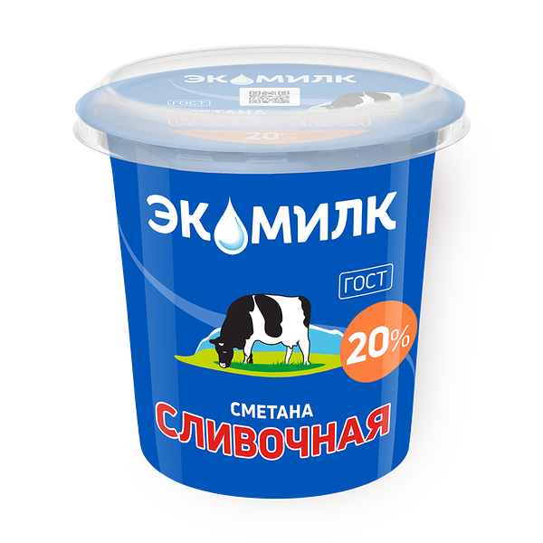 Сметана 20% Сливочная «Экомилк»
