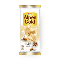 Шоколад Alpen Gold миндаль и кокос белый