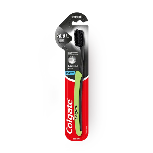 Зубная щётка Colgate Шёлковые нити с древесным углем мягкая