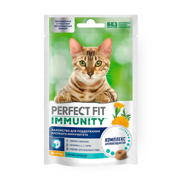 Лакомство для кошек Perfect Fit Immunity курица