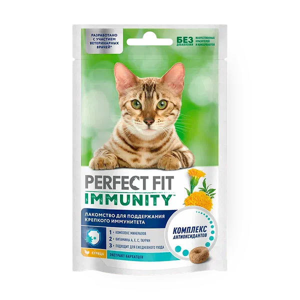 Лакомство для кошек Perfect Fit Immunity курица