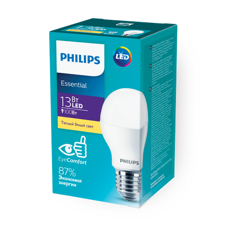 Лампа светодиодная Philips LED Bulb 13Вт E27 ECO тёплый свет